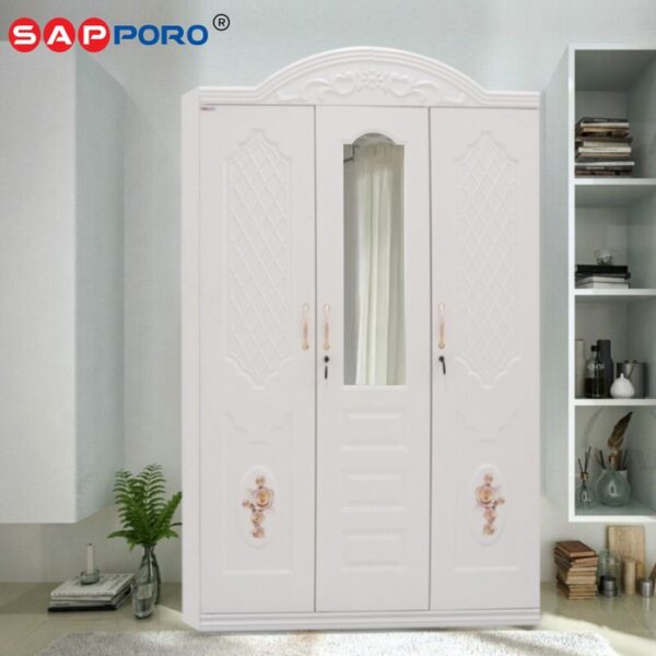 SAPPORO PISA - Lemari Pakaian Besi 3 Pintu | Steel Wardrobe 3 Doors